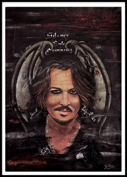 Johnny Depp , Johnny Depp painting by yvmalou, yvonne Wegemund, Johnny Depp actor