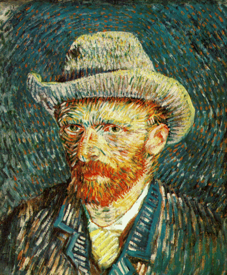 Autorretrato de Van Gogh con sombrero (1887-1888).