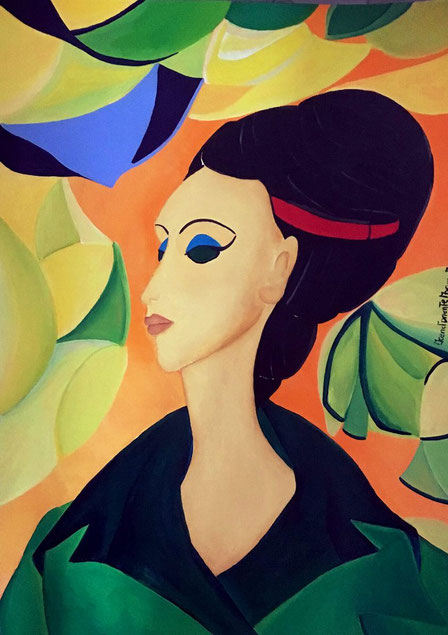 Ritratto di Signora, dipinto ispirato all'Arte del Maestro Amedeo Modigliani