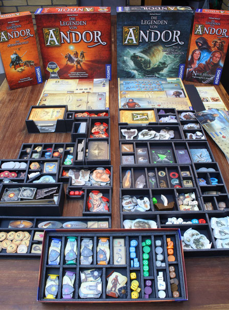Die Legenden von Andor als Bundle im Doppelpack im Inlay oder Insert Organizer verstaut.