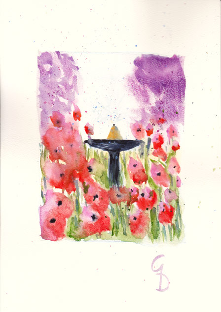 Brunnen im Garten, A4, €100