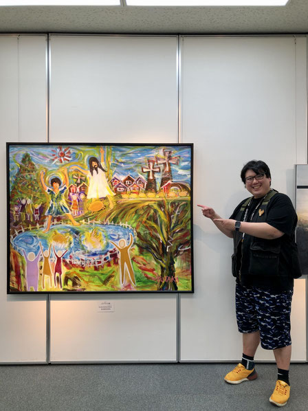 100号アクリル画「ガダラの豚」、「第４０回記念 新構造神奈川展」に展示