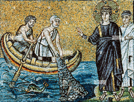 Ravenne - Sant'Appollinare Nuovo - Mosaïque de la Vocation d'André et de Pierre