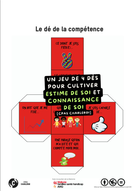L'estime de soi en 3 D. Jeu de dés CPS. Outil gratuit en PDF. Estime de soi. Connaissance de soi. Appartenance au groupe. Philosophie pour enfants. Compétences psychosociales. CPS. CPAS Charleroi. PDF gratuit.