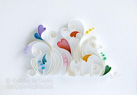 quilling , quilling paper, annyversary, wedding, quilling gift, paper art, art, love, paper hearts, love heart, love ,for her, etsy, larisa zasadna, design, love heart, hearts, quilling art, quilling paper art