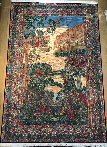 KERMAN wool  OLD 草木染　220ｘ156　有名工房ARJIMAND