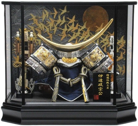 兜ケース飾り 10号 銀鉢 伊達兜（G1168）
