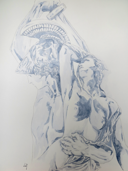 The rape of Polyxena (statue de Pio Fedi) - 50 x 65 cm