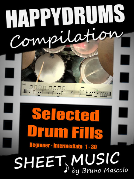 Selected Drum Fills, Beginner, Intermediate, Happydrums Compilation