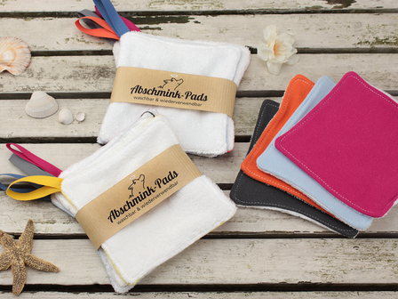 waschbare und daher wiederverwendbare Abschmink-Pads im 4er Set, genäht von himmelrosa