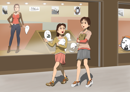 仲良し姉妹お出掛けイラスト