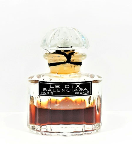BALENCIAGA - LE DIX : PARFUM AVEC ETIQUETTE NOIRE, BOUCHON DEMI-COUPE EN VERRE