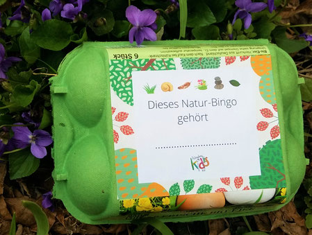 Deckblatt vom Natur-Bingo im Eierkarton zum Basteln - Upcycling