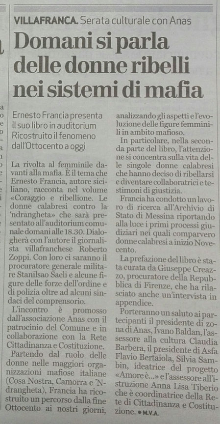 dal Quotidiano l'Arena del 5/3/2019