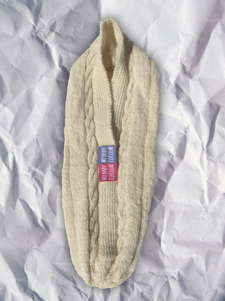 mybabycocoon Frühchen, Frühgeborene, geschlossen. mit Kapuze, babycocoon, Garn: Merino superwash, naturweiß