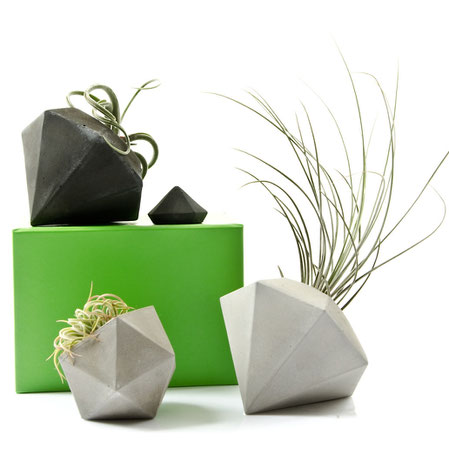 Geometric Concrete Bowls and Planter by PASiNGA