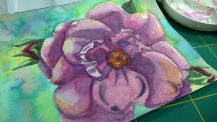 Ein Jahr mit Blumen - Rose malen - DIY-Projekt