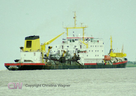 Laderaumsaugbagger Nordsee, imo: 7504108. Baggereinsatz auf der Elbe
