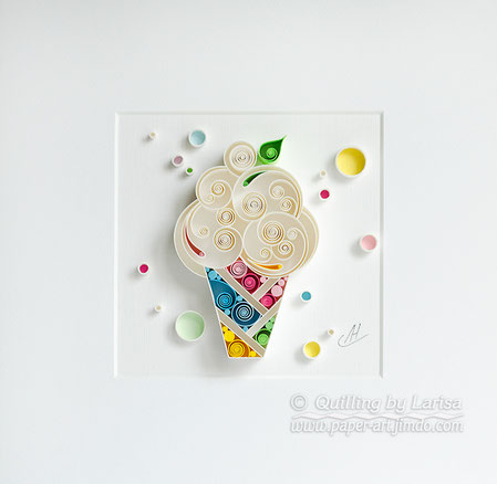 quilling , quilling paper, ice creame, art, cupcake, paper cupcake, have a nice day, good mood , tea, cup of tea, quilling gift, paper art, art, tea art, paper coffee art, etsy, larissa zasadna, design,  quilling art, quilling paper art