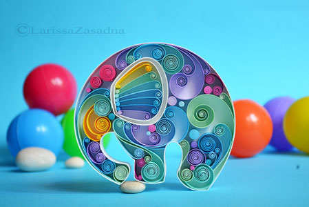 quilling , art, paper art, quilling paper art, quilling art, quilling elephant, happy art, elephant, paper,  quilling wall art, artwork, квиллинг, Larissa Zasadna, Лариса Засадная, Квиллинг бумага