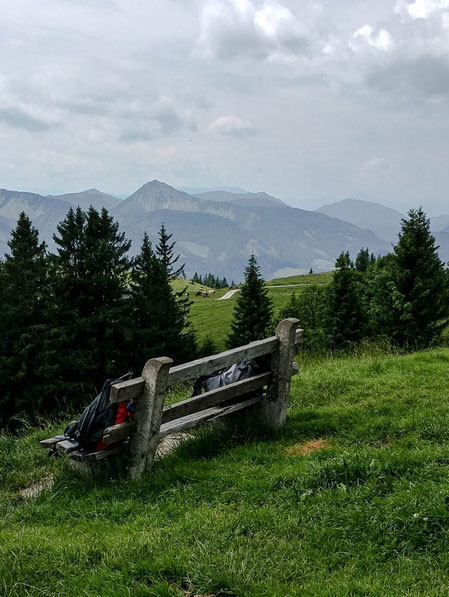 Pause. Ein Abstieg ist auch anstrengend.