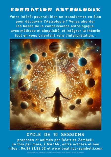 Béatrice ZAMBELLI, Psychopraticienne, Astrologue et Formatrice. Relation d'Aide, Développement personnel, Accompagnement spécifique des Hypersensibles & Haut Potentiel (HPI/HPE/HPC) - Vaucluse