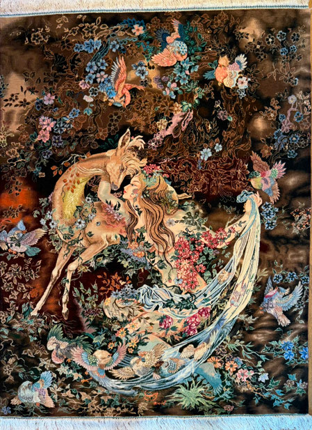 TABRIZ wool&silk  ALI NASAB アリ ナサブ工房　約130ｘ100