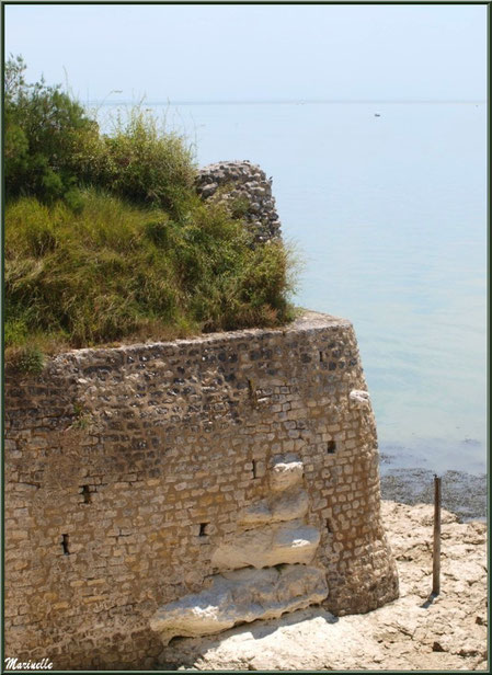 Anciennes fortifications de la Promenade des Remparts à Talmont-sur-Gironde avec vue sur La Gironde, Charente-Maritime