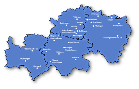 In den vier Landkreisen  (= NABU Bezirk Neckar-Alb) sind derzeit 24 Gruppen des NABU aktiv vor Ort im Einsatz.