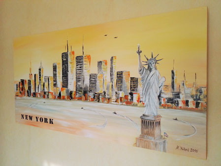 New York, 100 x 50 x 4 cm, Arcyl auf Leinwand