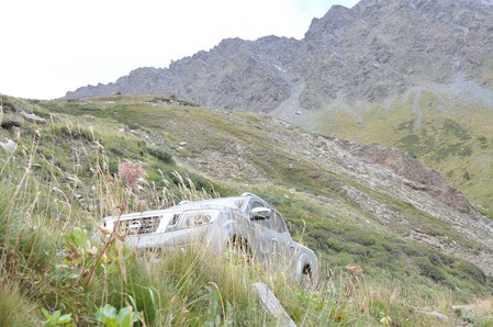 Nissan Navara NP300, Bardonecchia, Sommeiller-Pass, Steilhang