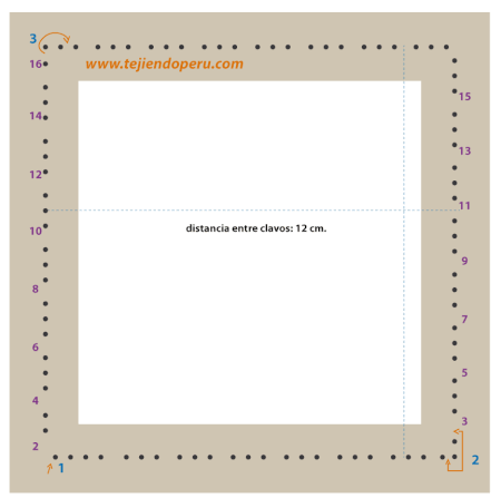 telar de mesa cuadrado - square loom