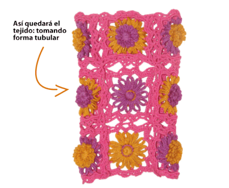 almohada caramelo en telar reloj y crochet