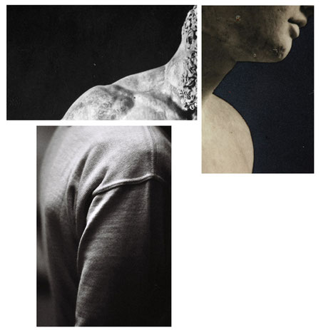 2010 2 Collagen, eine historische Fotografie aus dem historischen Fotoarchiv der Akademie der bildenden Künste, gerahmt
