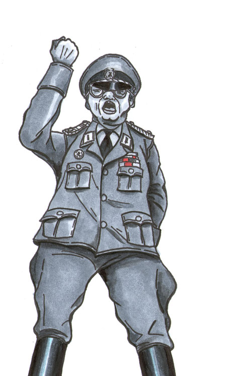 30 Jahre Mauerfall ,Oberstleutnant Schulze vom Grenzregiment 33 an der Berliner Mauer,Bild aus dem Comic Todesstreifen