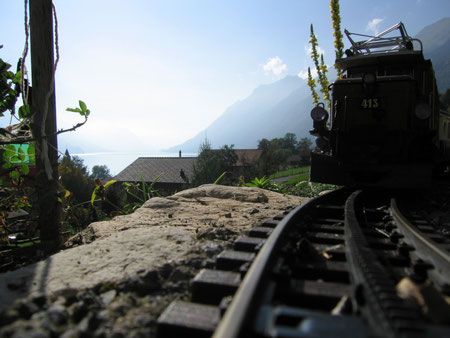 RhB Krokodil auf der Bergstrecke
