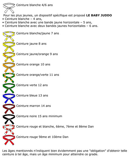 Les differentes ceintures judo club de blain