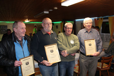 von links nach rechts:  Siegfried Rothe, Horst Ehlers, Jürgen Ewert, Raimund Giesa