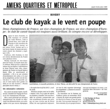 Paru le 10/12/09 dans le Courier Picard