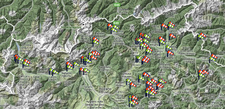 Start - und Landeplätze in Südtirol für Drachen und Paragleiter