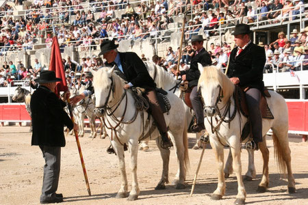 Hubert Yonnet remet l'étendard au Capitaine J-P Durrieu entouré de ses Prieurs (1er mai 2011)