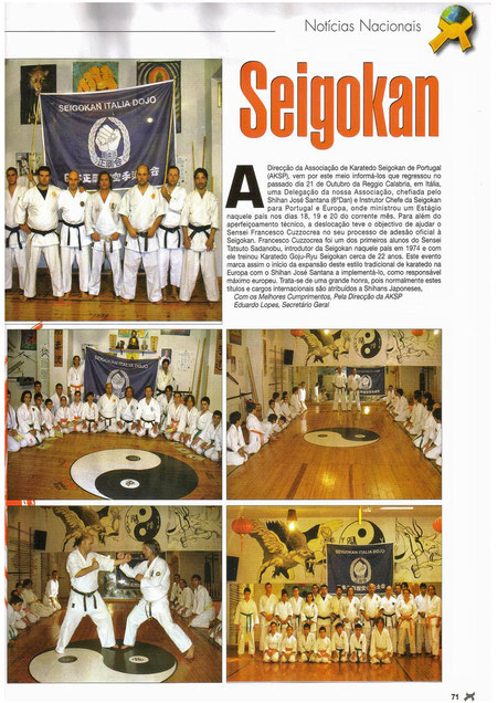 Articolo  su  Budo  International  mese  di  dicembre 2008