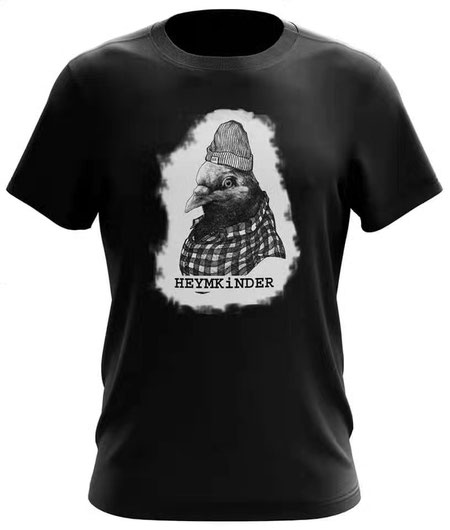 Schwarzes Herren T-Shirt mit weißer Taube als Motiv aus 100% Bio-Baumwolle von Heymkinder limitiert