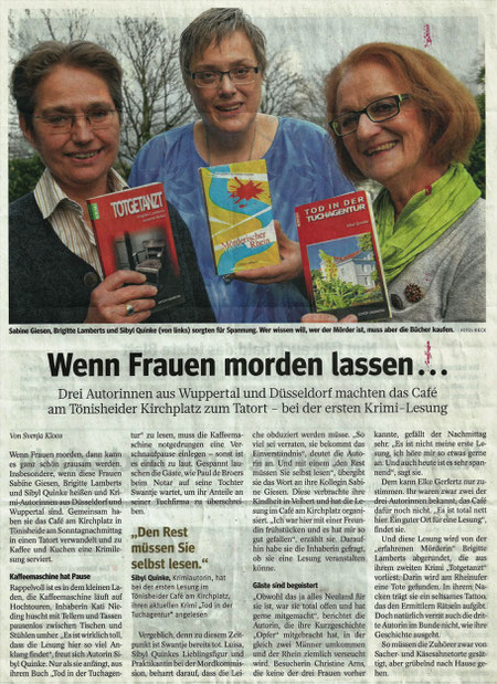 Westdeutsche Allgemeine Zeitung vom 24.11.2015, Ausgabe Velbert, (c) Foto: RIECK