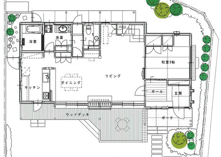 岡山 木の香る家 平面図 岡山 住宅 建築の設計 建築家ー宇川建築計画事務所