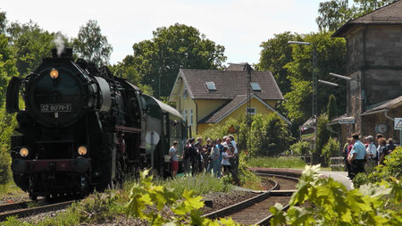 Dampflok 52 8079-7 Sonderfahrt Neuenmarkt nach Marktschorgast