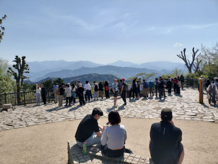 Near the summit. If there is good visibility, views of Mt Fuji possible.