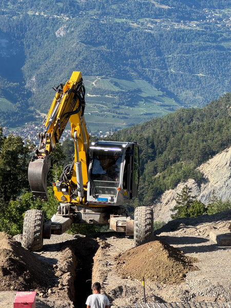Fouille introduction canons à neige, Anzère