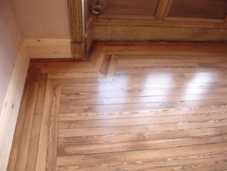 reclaimed Birch Pine after repair, sanding and varnishing