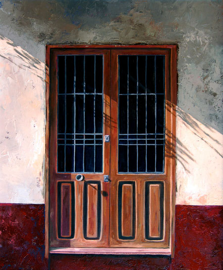 Puerta con sombra 2011, óleo sobre lienzo 55X46 cm